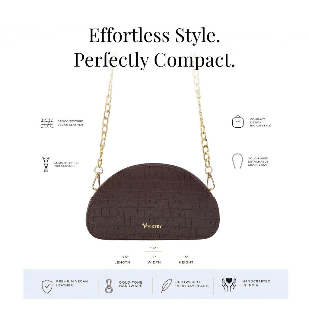 D-Shaped Sling Bag - Merlot