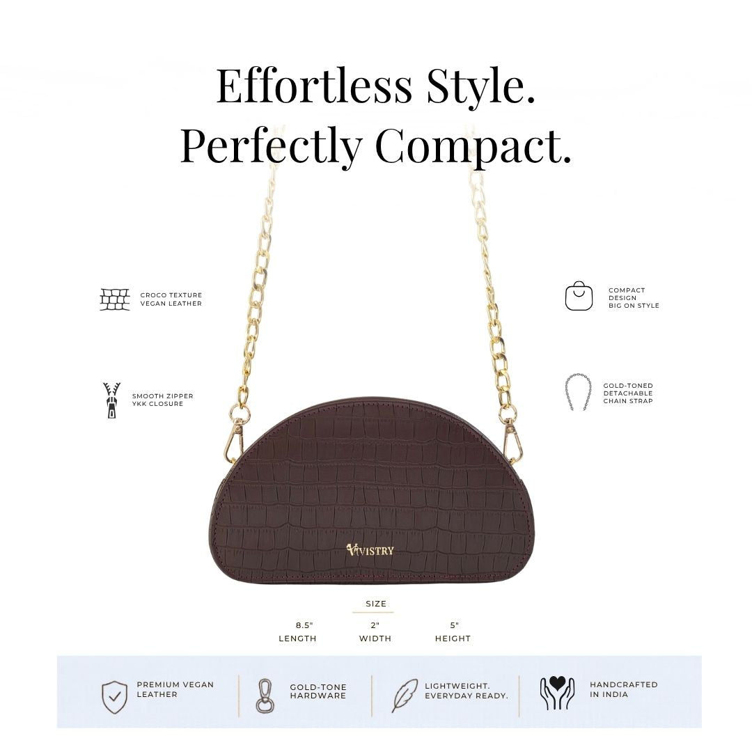 D-Shaped Sling Bag - Merlot