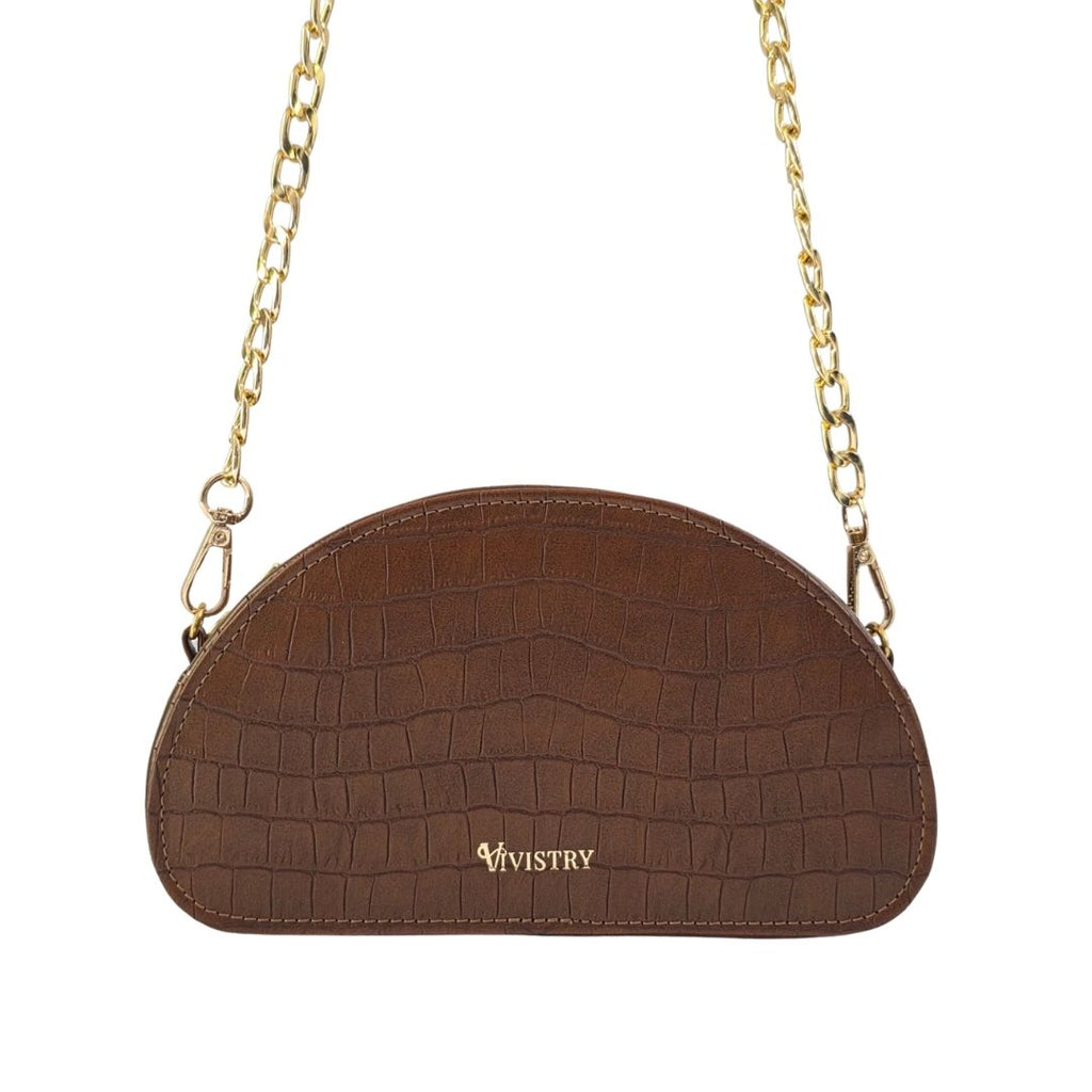 D-Shaped Sling Bag - Mocha