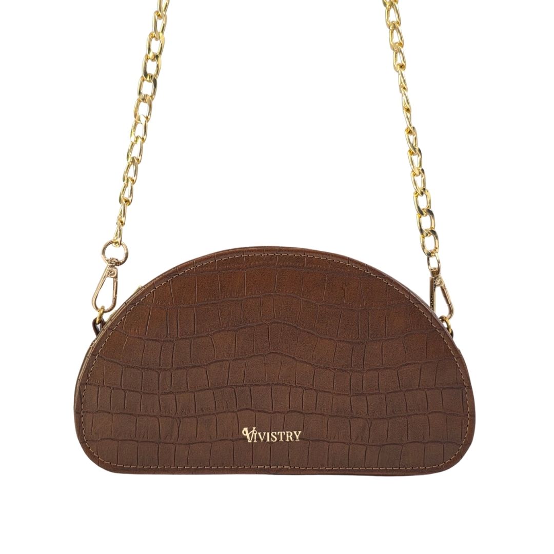 D-Shaped Sling Bag - Mocha