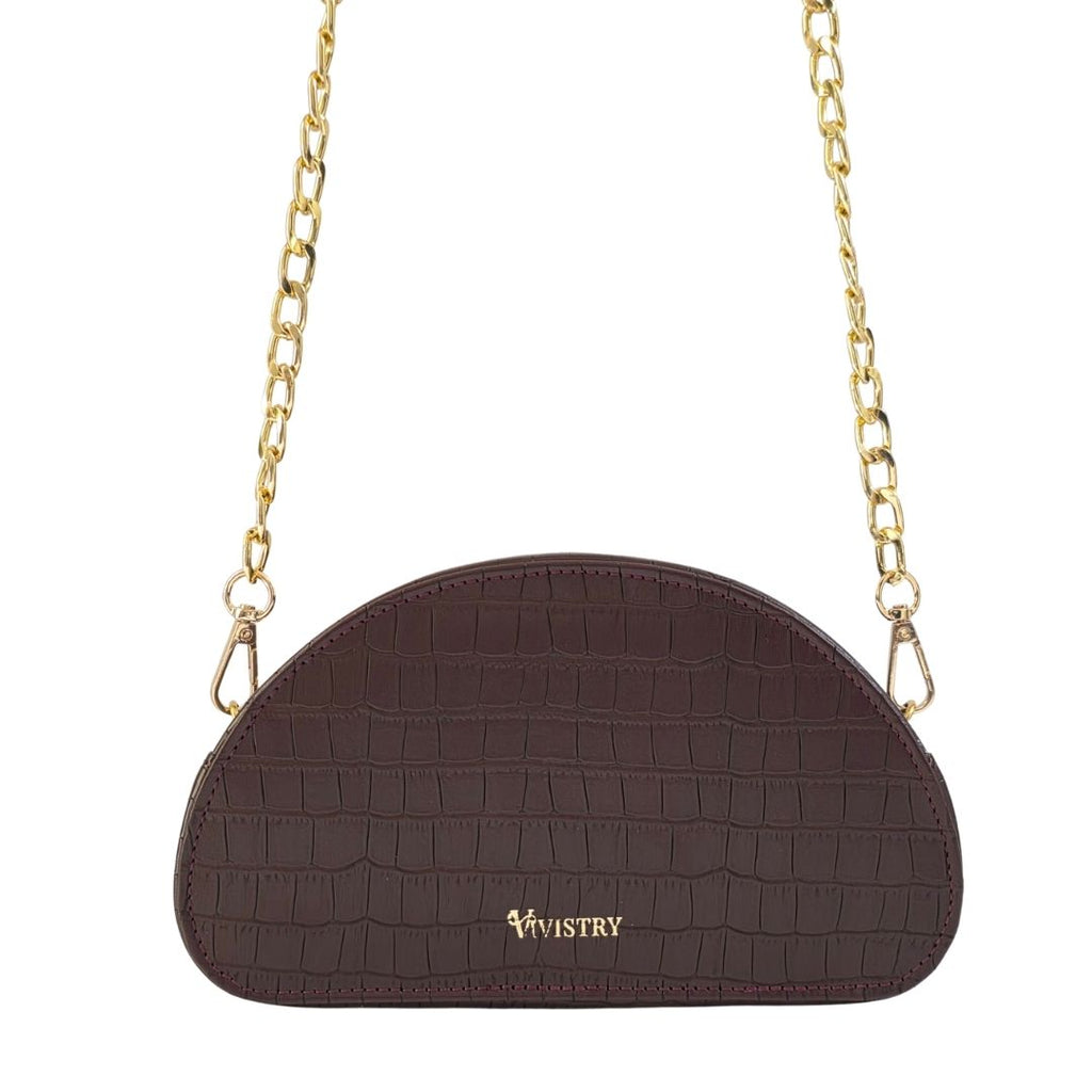 D-Shaped Sling Bag - Merlot