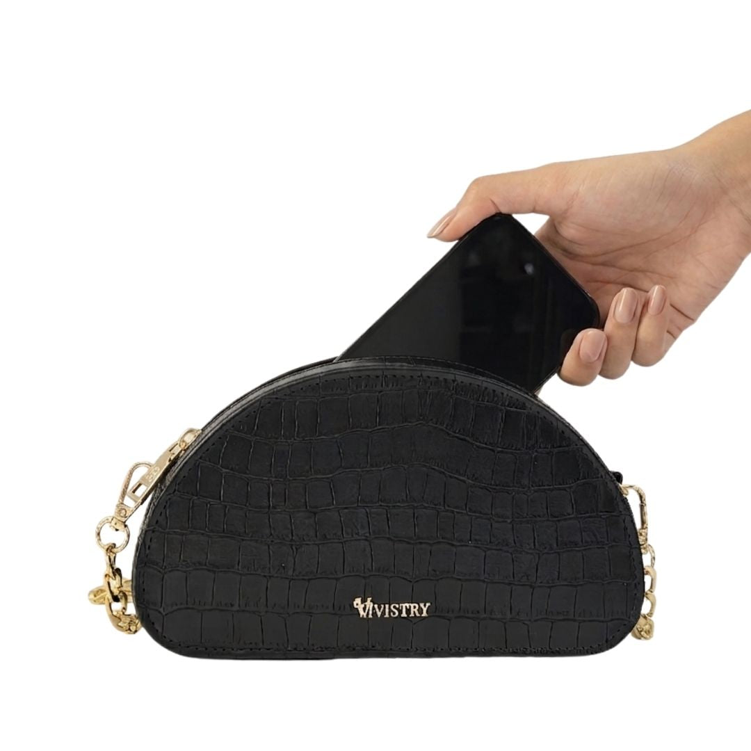 D-Shaped Sling Bag - Raven
