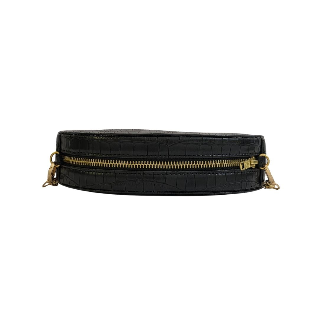 D-Shaped Sling Bag - Raven