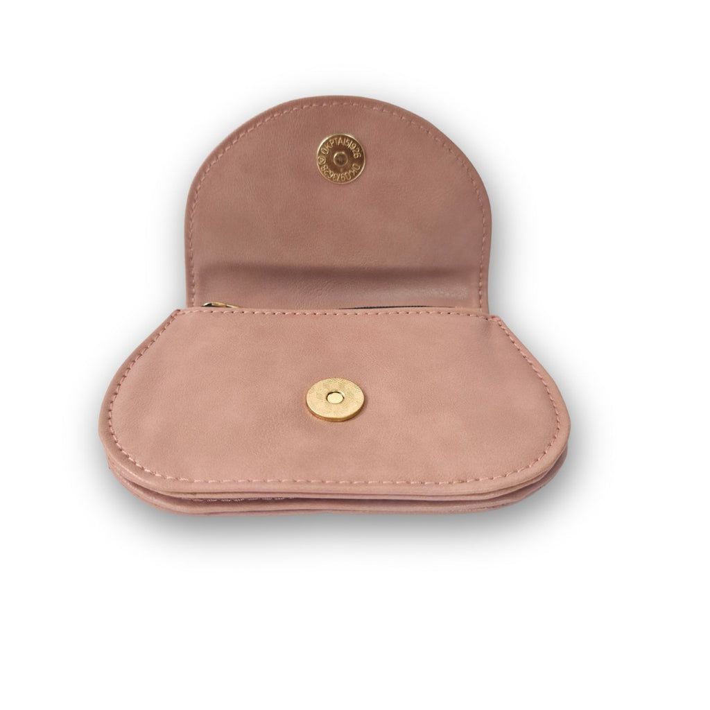 Mini Curvy Flap Wallet – Blush