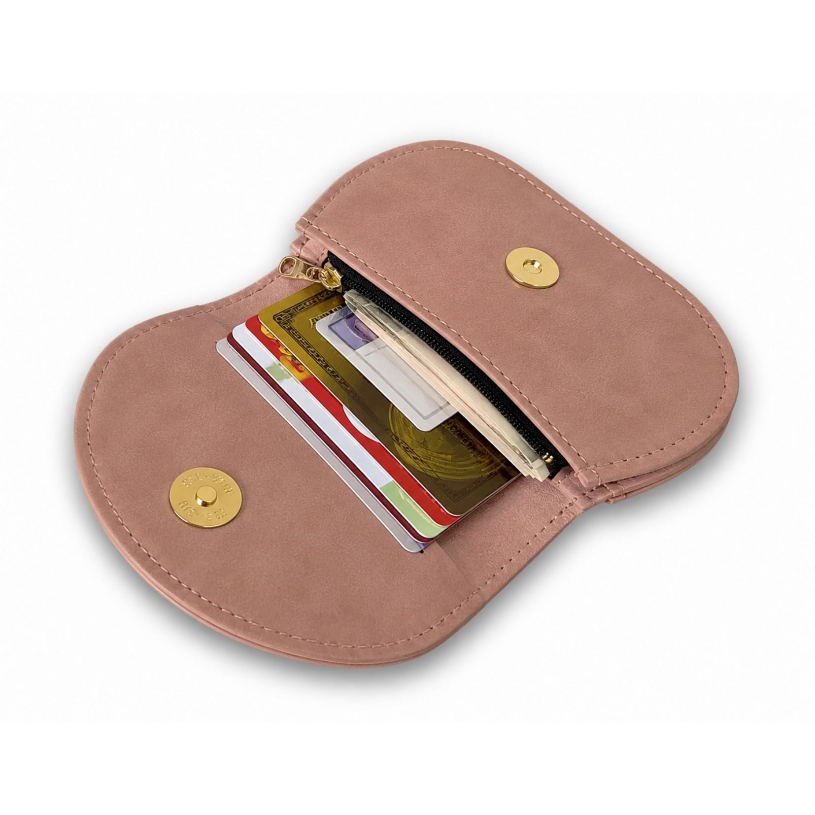 Mini Curvy Flap Wallet – Blush