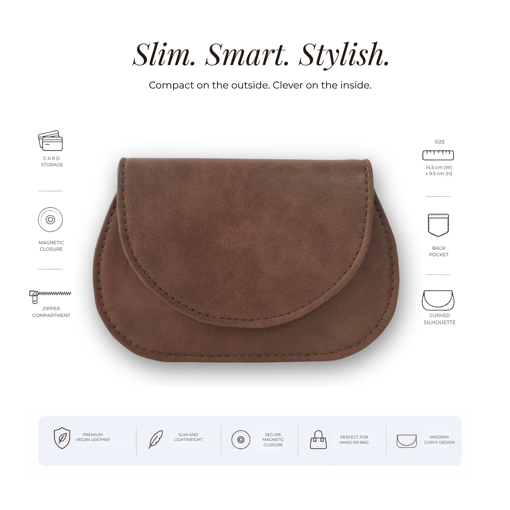 Mini Curvy Flap Wallet – Cocoa