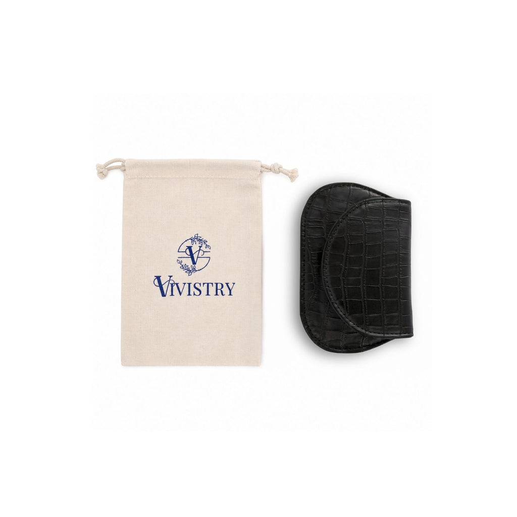 Mini Curvy Flap Wallet – Croco Black