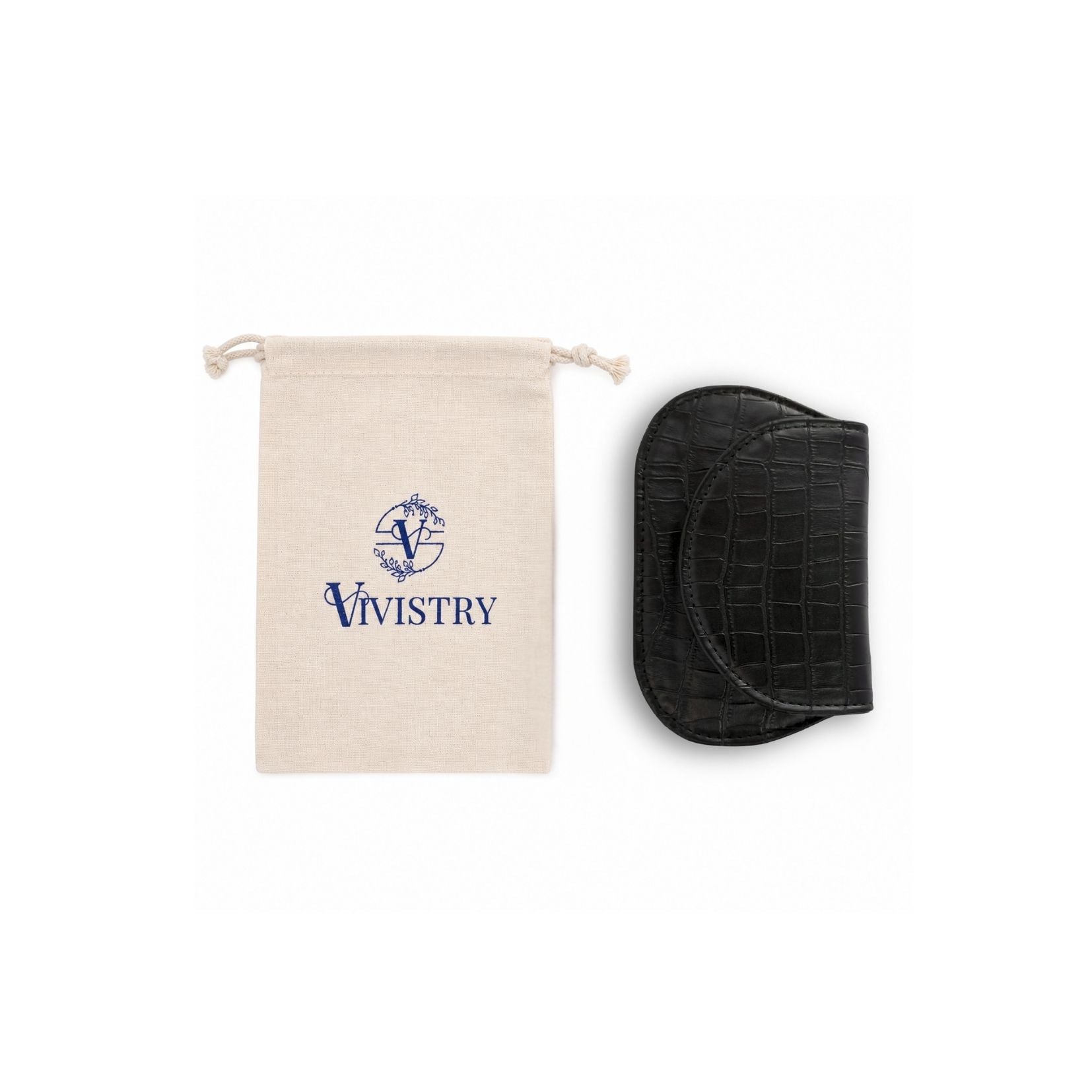 Mini Curvy Flap Wallet – Croco Black