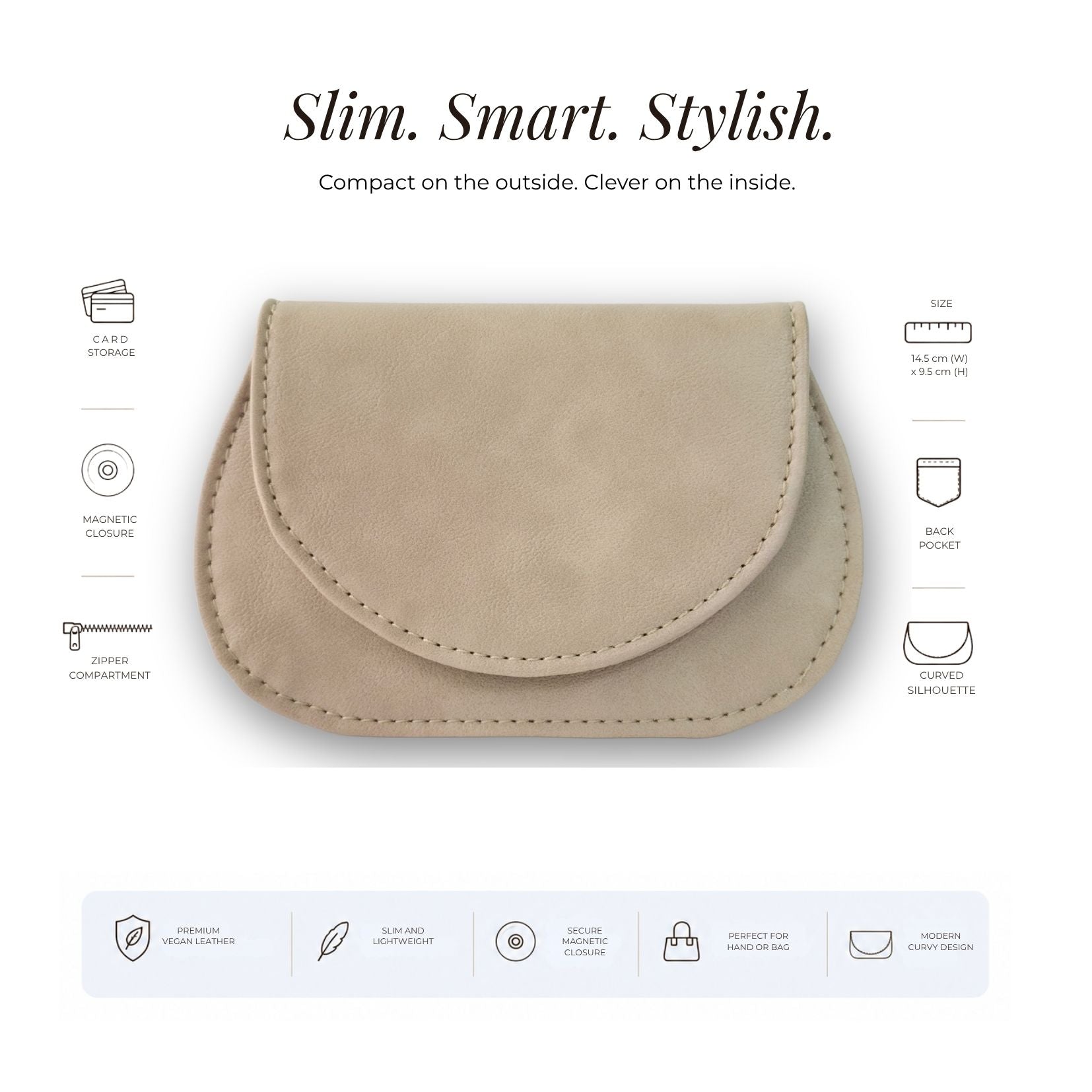 Mini Curvy Flap Wallet – Dune
