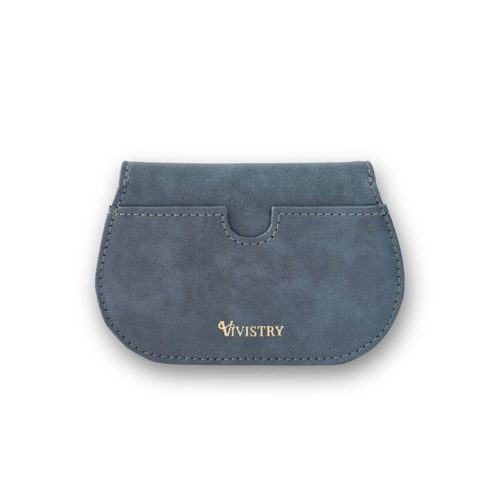 Mini Curvy Flap Wallet – Slate Blue