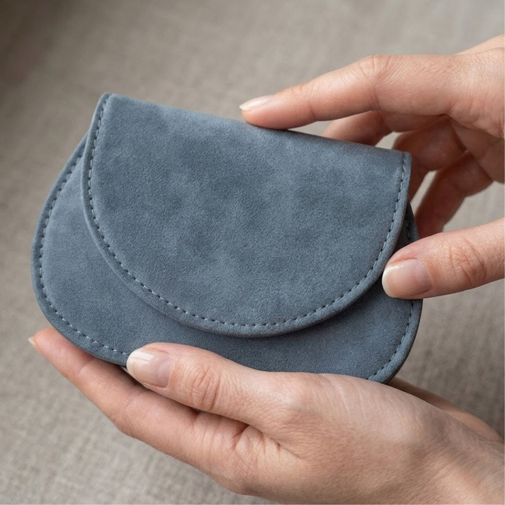 Mini Curvy Flap Wallet – Slate Blue