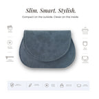 Mini Curvy Flap Wallet – Slate Blue