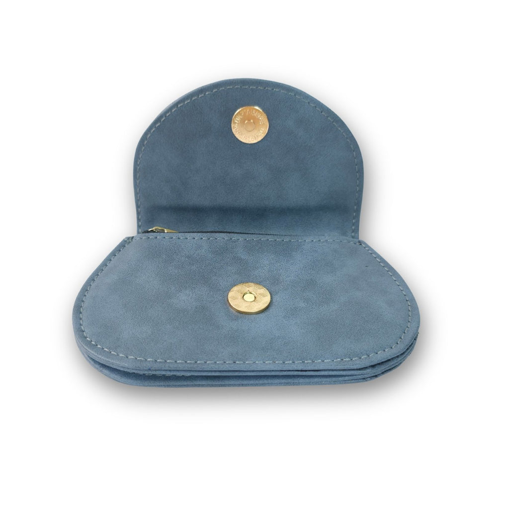Mini Curvy Flap Wallet – Slate Blue
