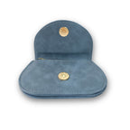 Mini Curvy Flap Wallet – Slate Blue