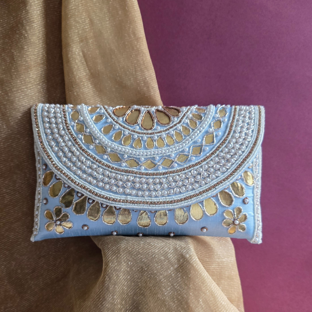 Meher Clutch Bag - Mist Blue