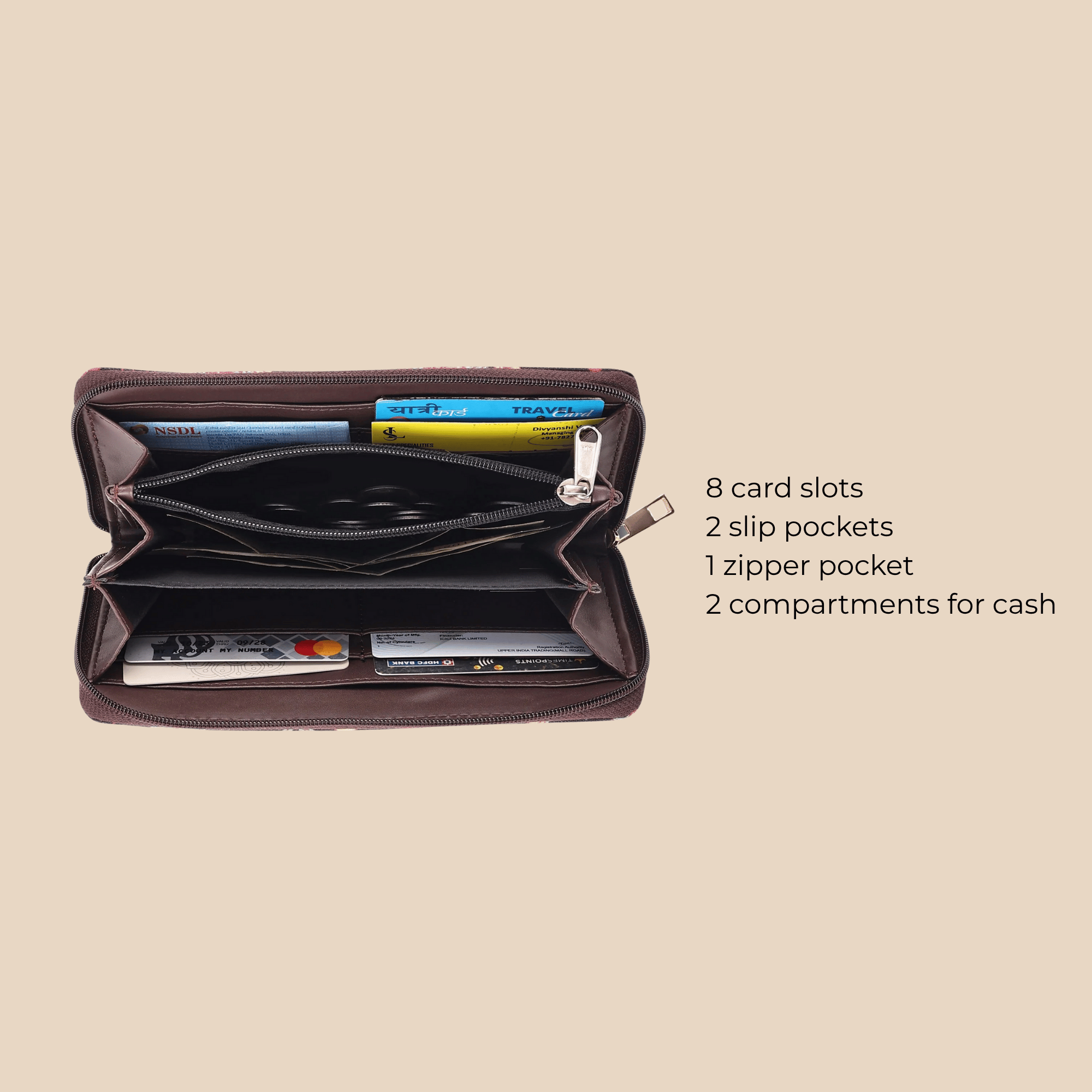 Noir Botanica Classic Zipper Wallet - Vivistry