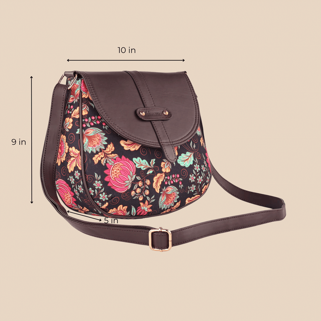 Noir Botanica Saddle Sling Bag - Vivistry