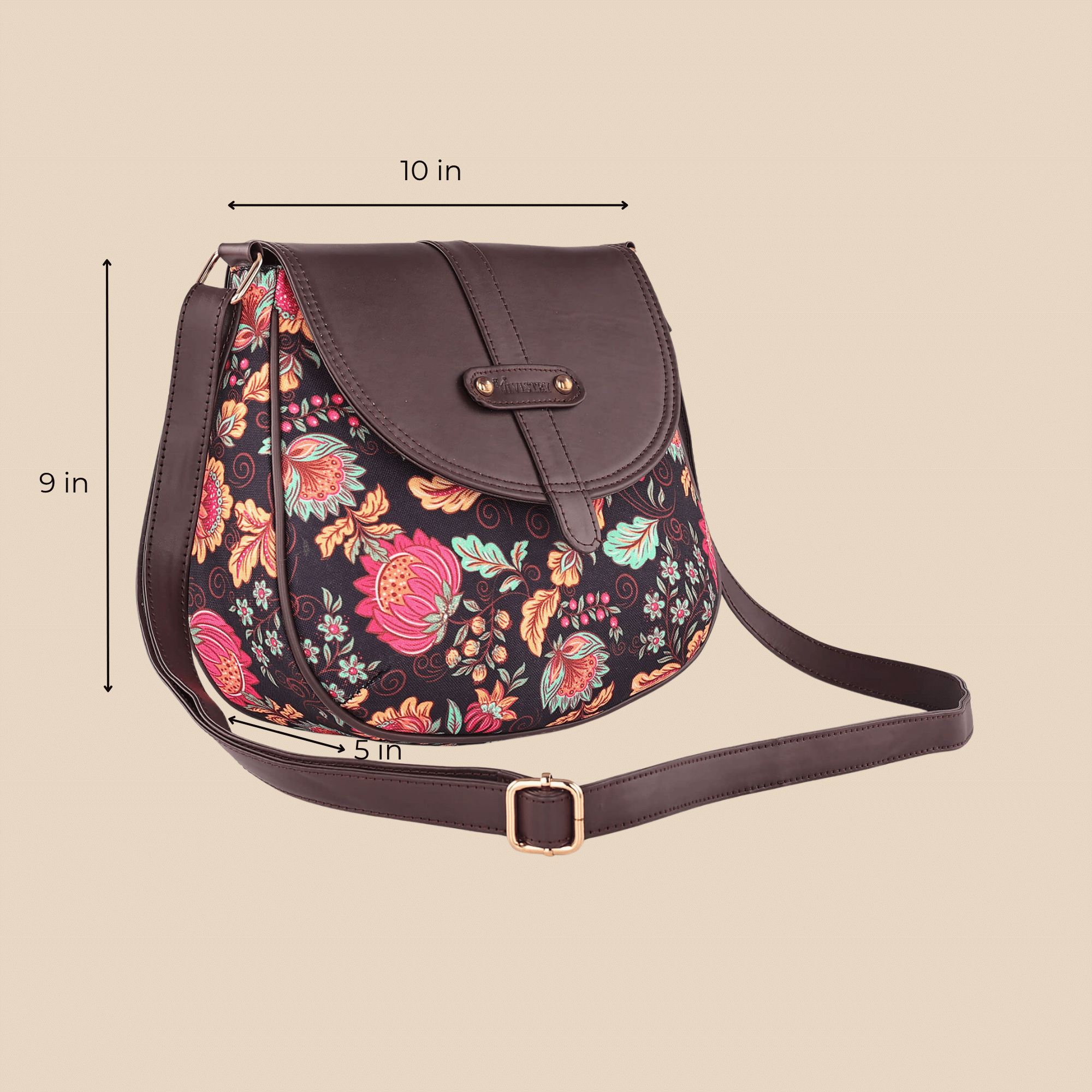 Noir Botanica Saddle Sling Bag - Vivistry