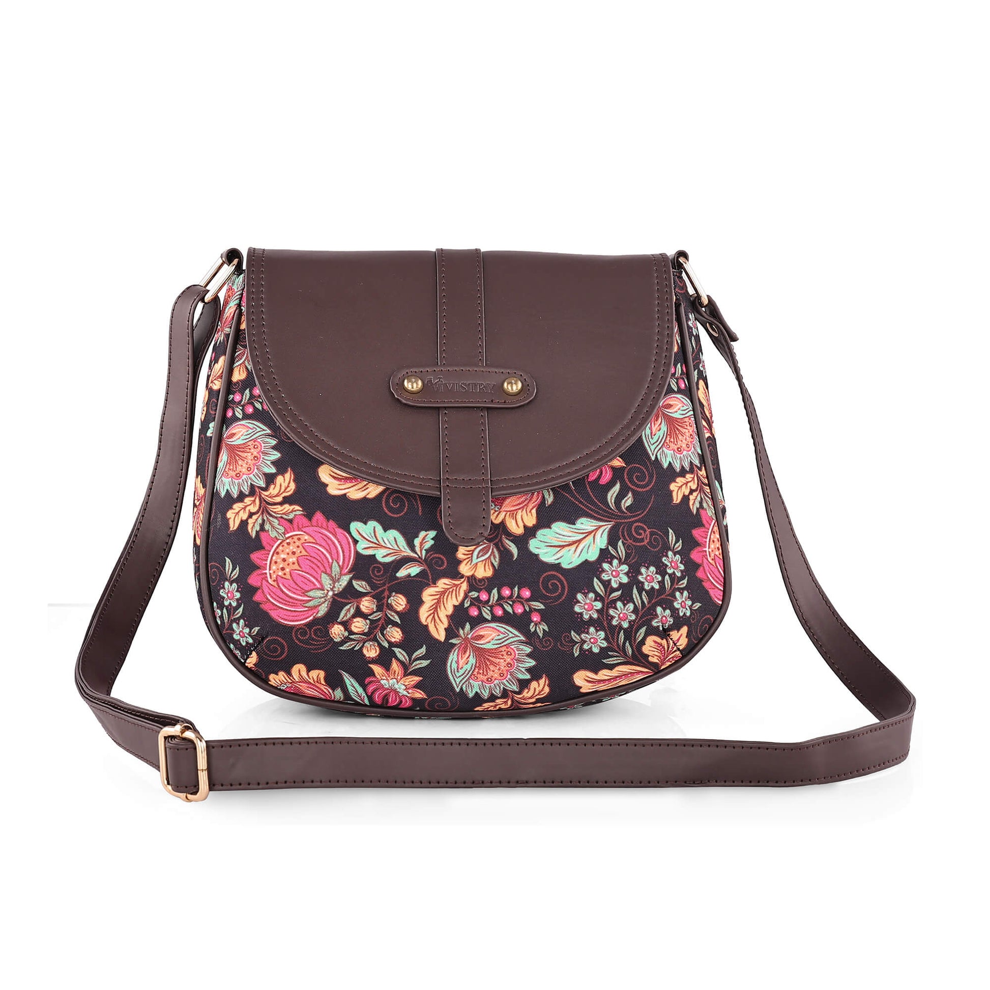 Noir Botanica Saddle Sling Bag - Vivistry