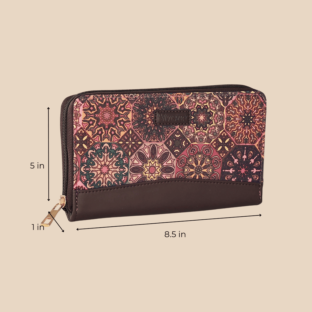 Plum Matrix Classic Zipper Wallet - Vivistry