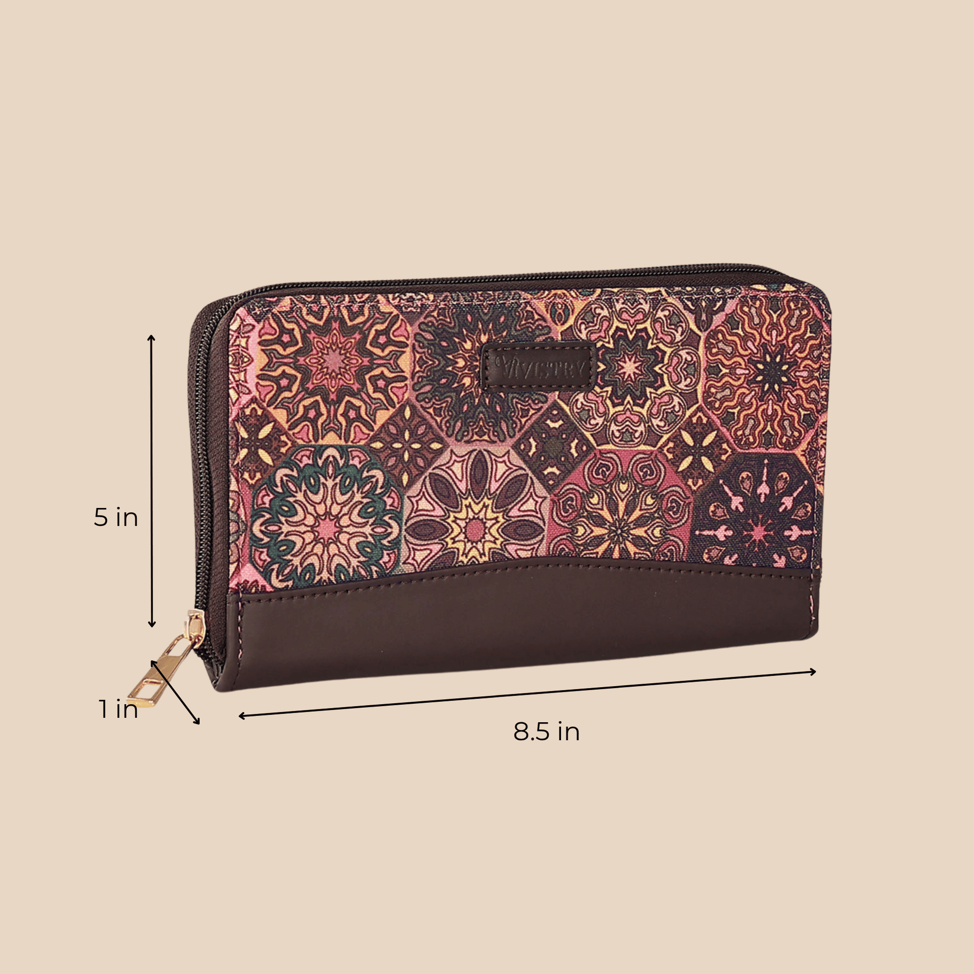Plum Matrix Classic Zipper Wallet - Vivistry