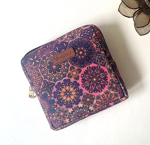 Plum Matrix Essentials Pouch with zipper