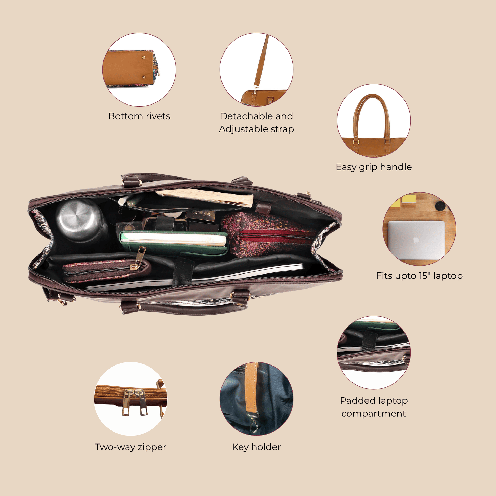 Plum Matrix Statement Laptop Bag - Vivistry