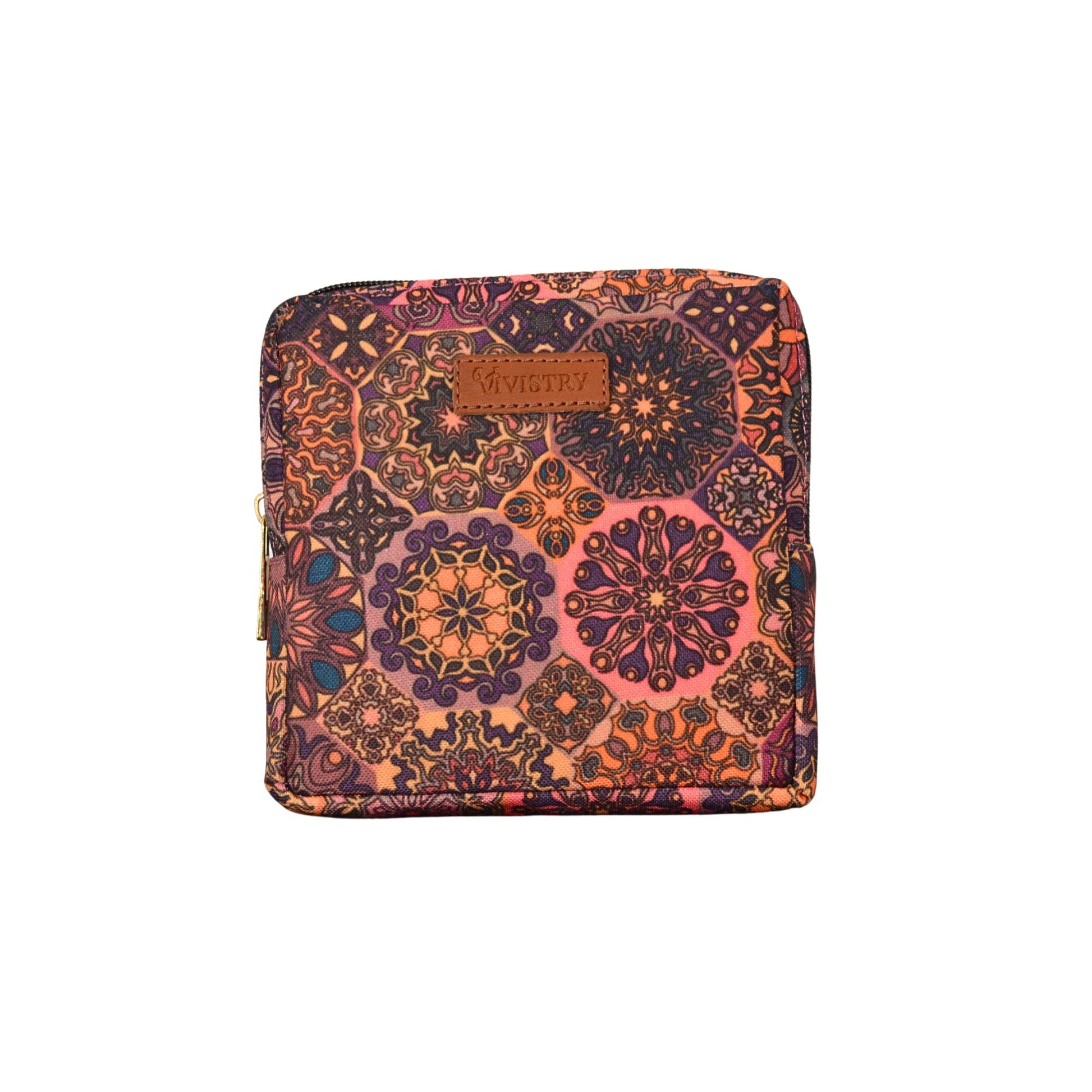 Plum Matrix Essentials Pouch with zipper - Vivistry