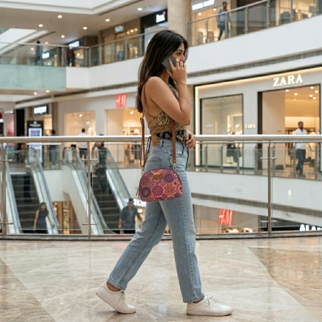 Plum Matrix Convertible Pouch Sling Bag