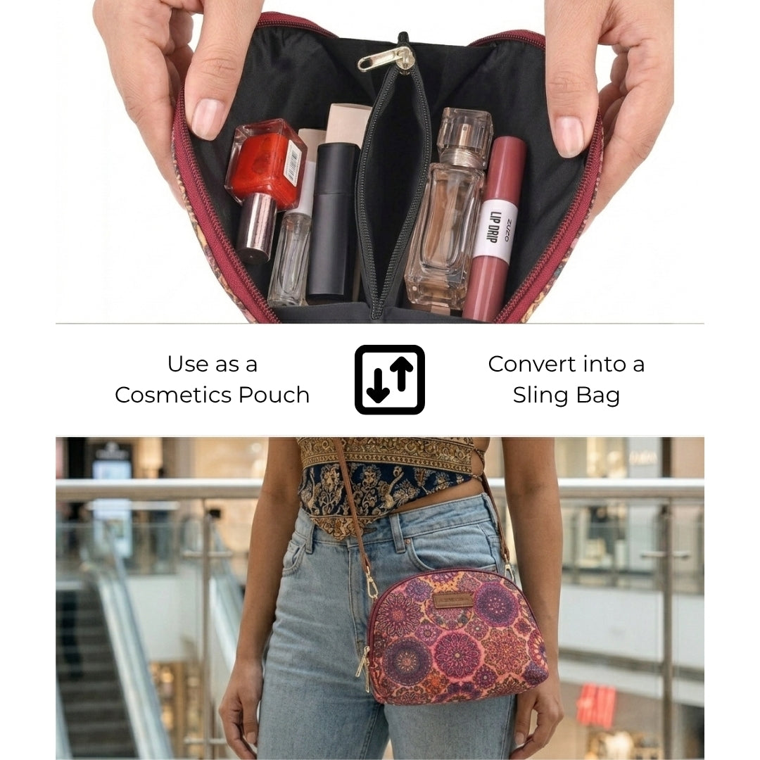 Plum Matrix Convertible Pouch Sling Bag