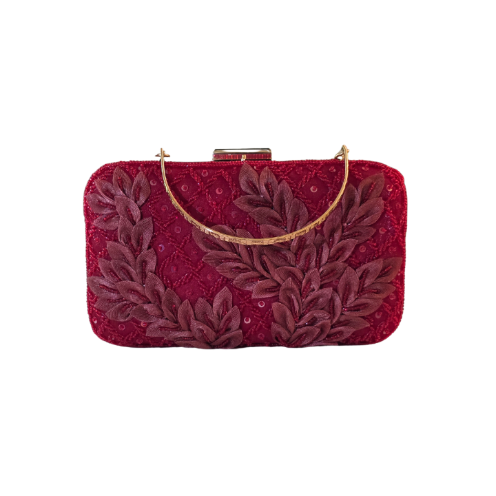 Red_Embroidered_Clutch_Bag_Wedding_Party_Wear_with_handle - Vivistry