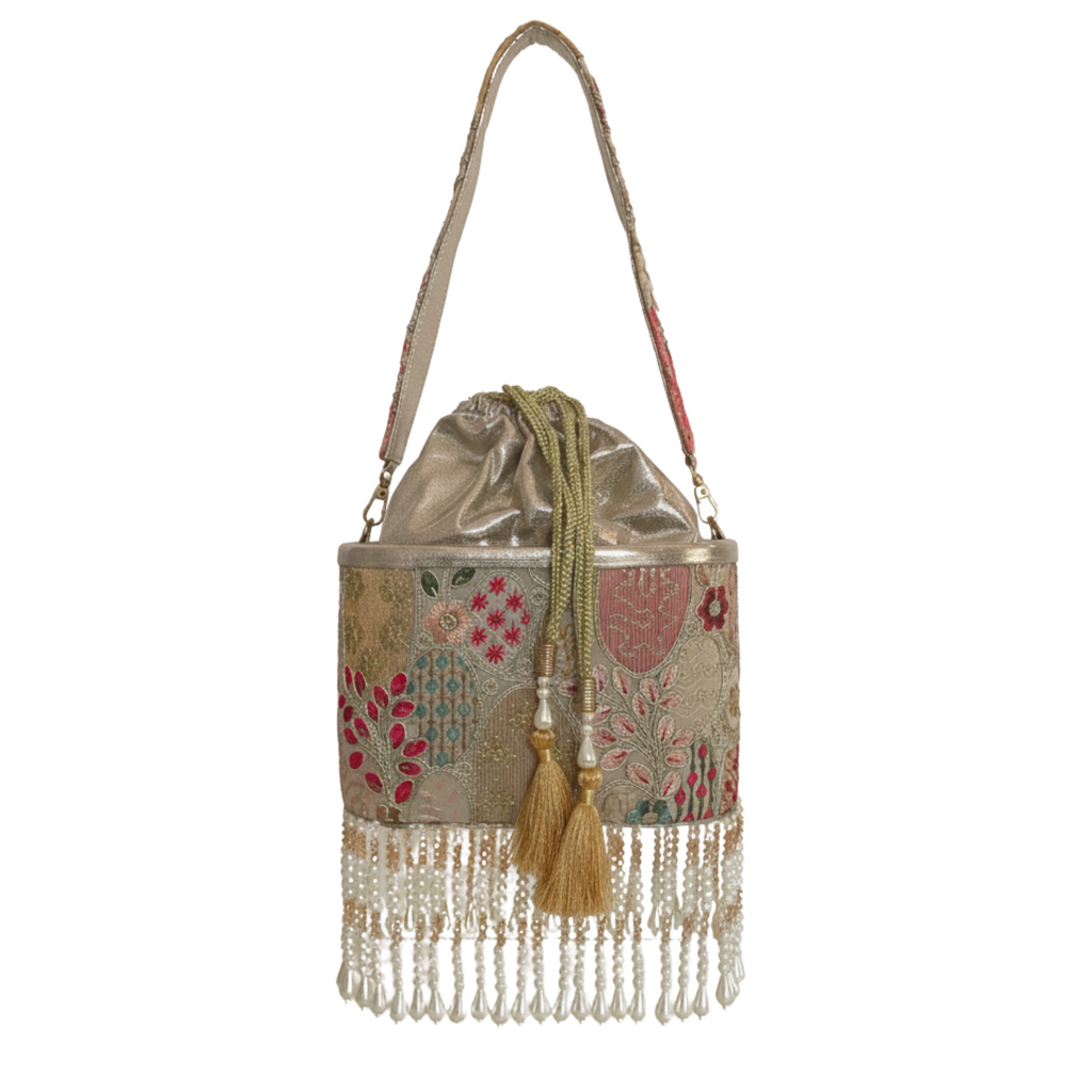 Riwaaz Bucket Potli - Golden Glow
