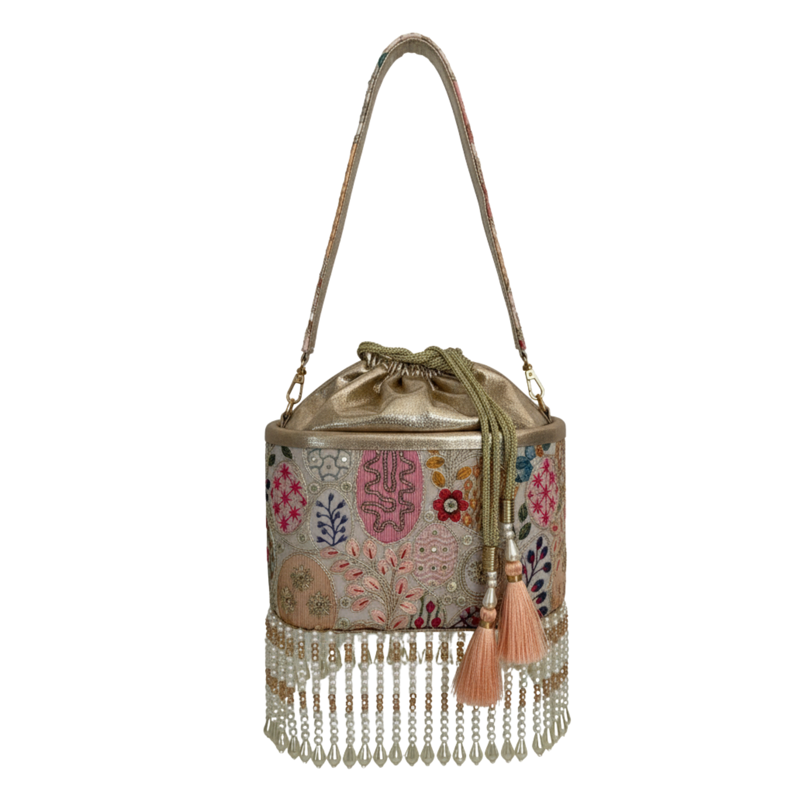 Riwaaz Bucket Potli - Blush Rose