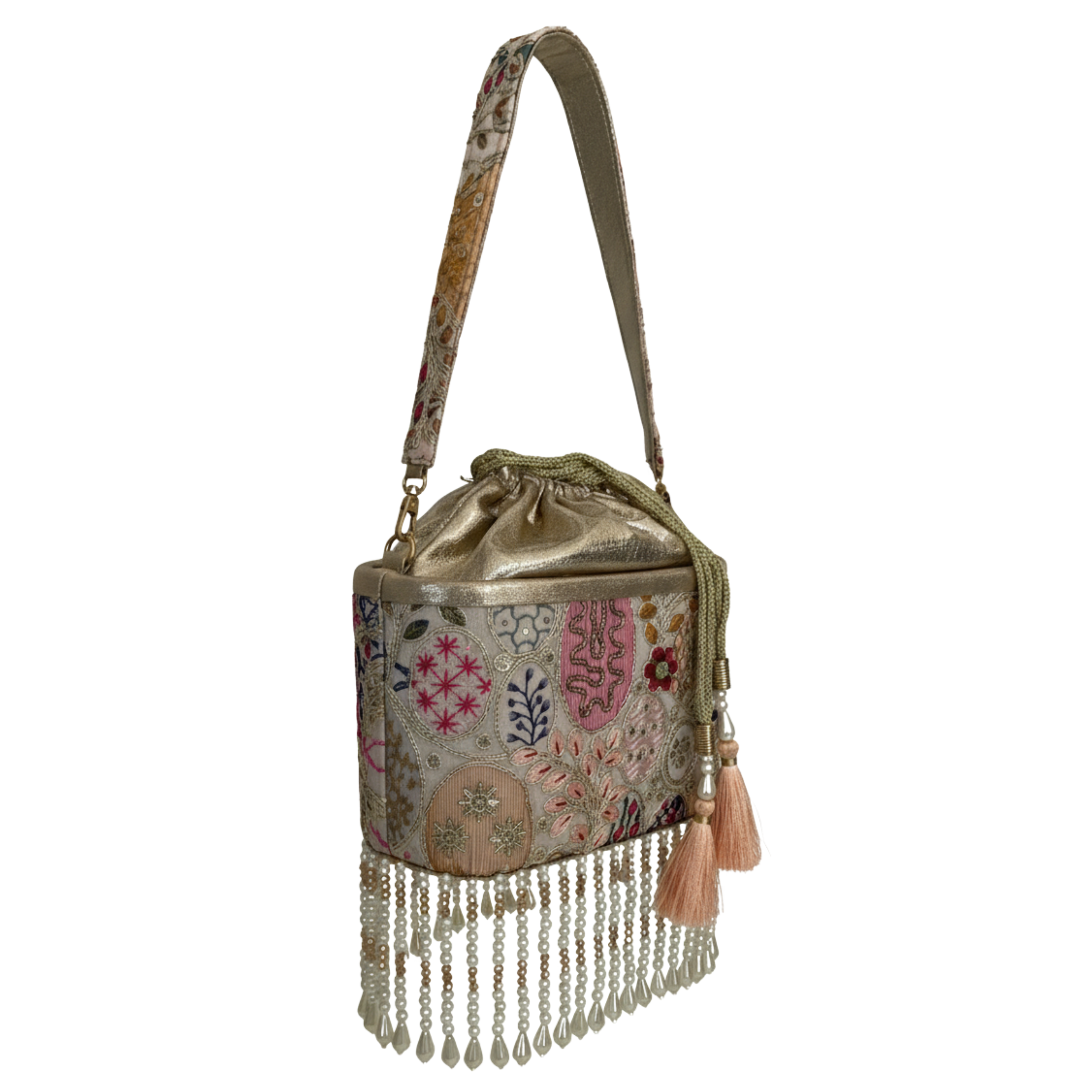 Riwaaz Bucket Potli - Blush Rose