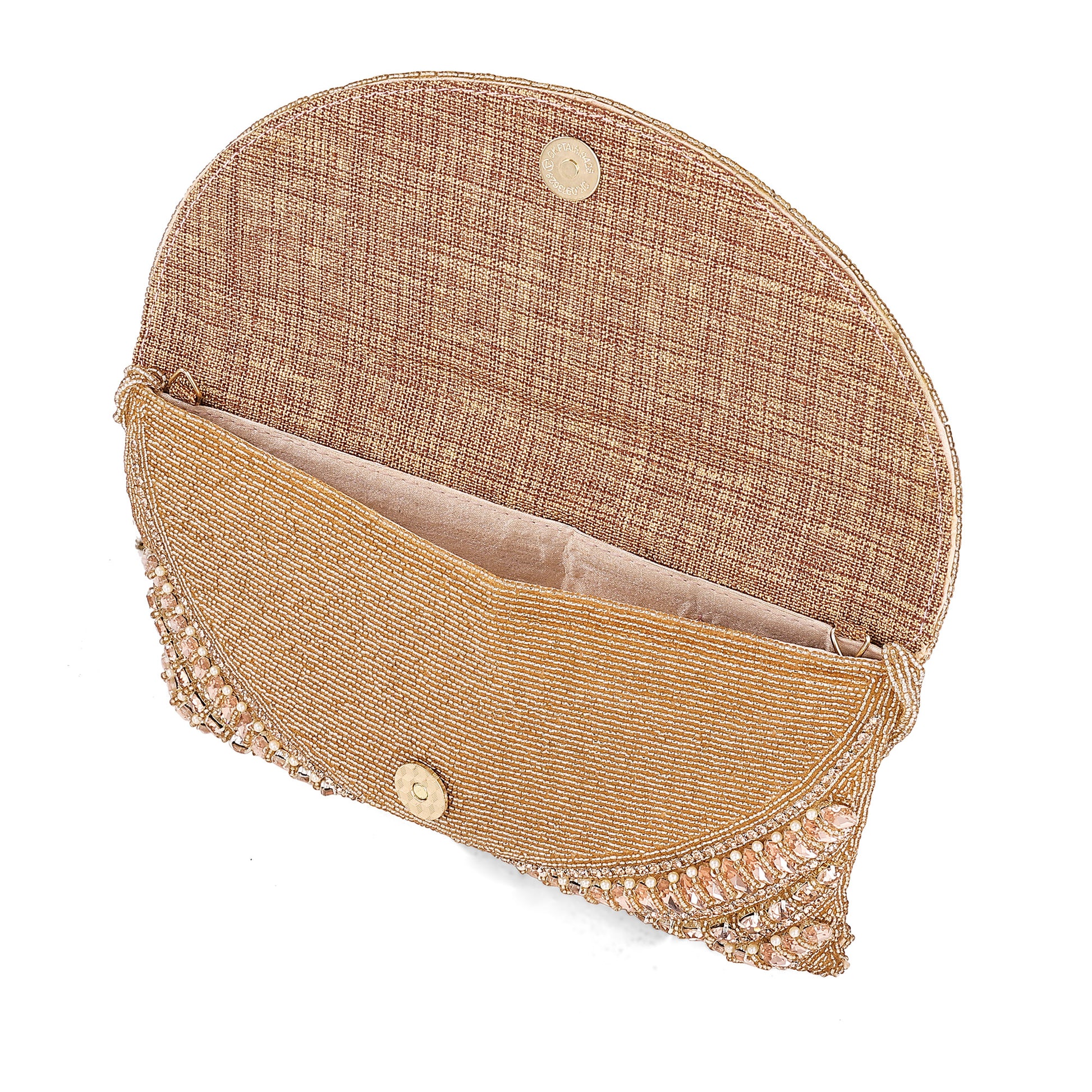 Rose Gleam Crystal Beaded Clutch Bag