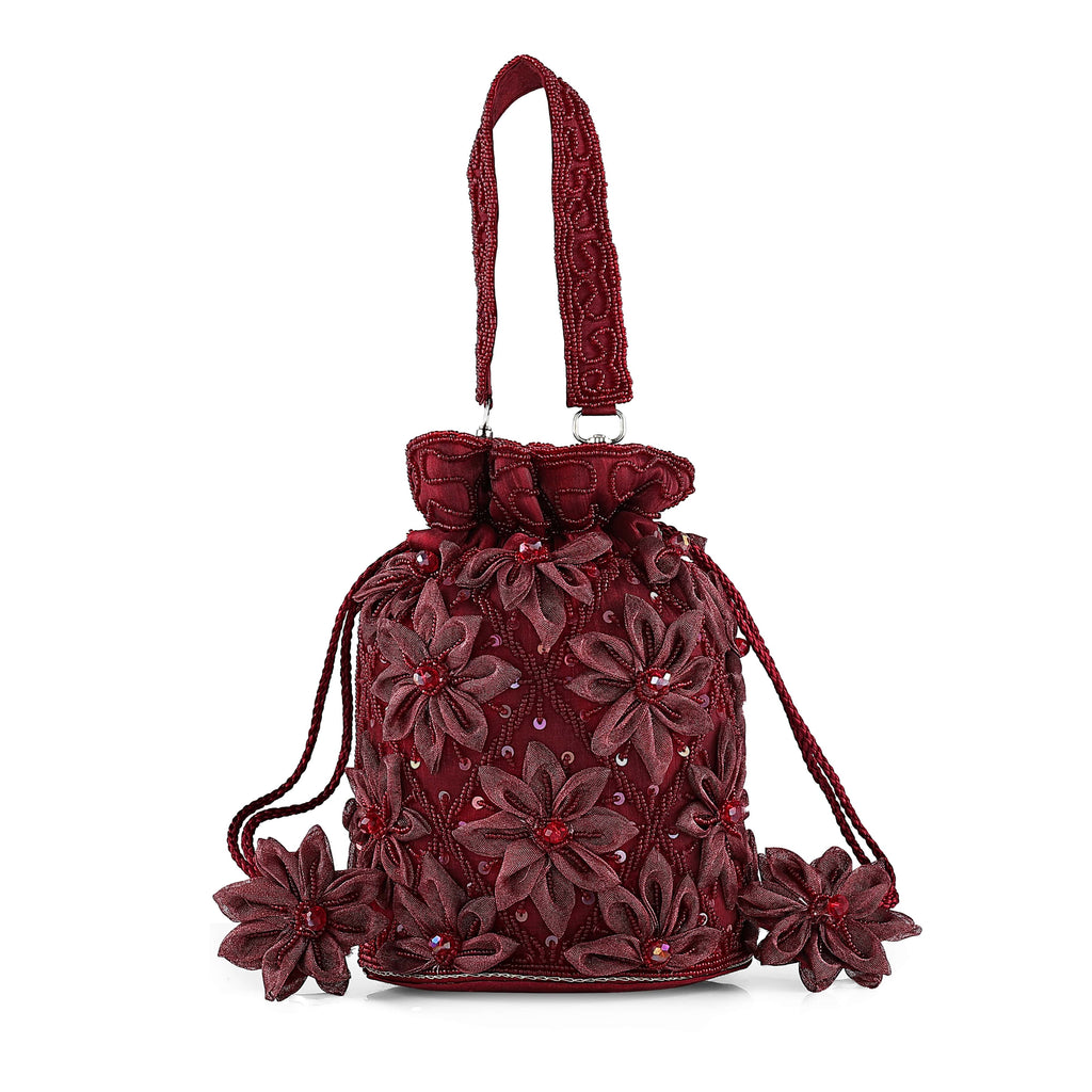 Royale Bloom Potli - Deep Red