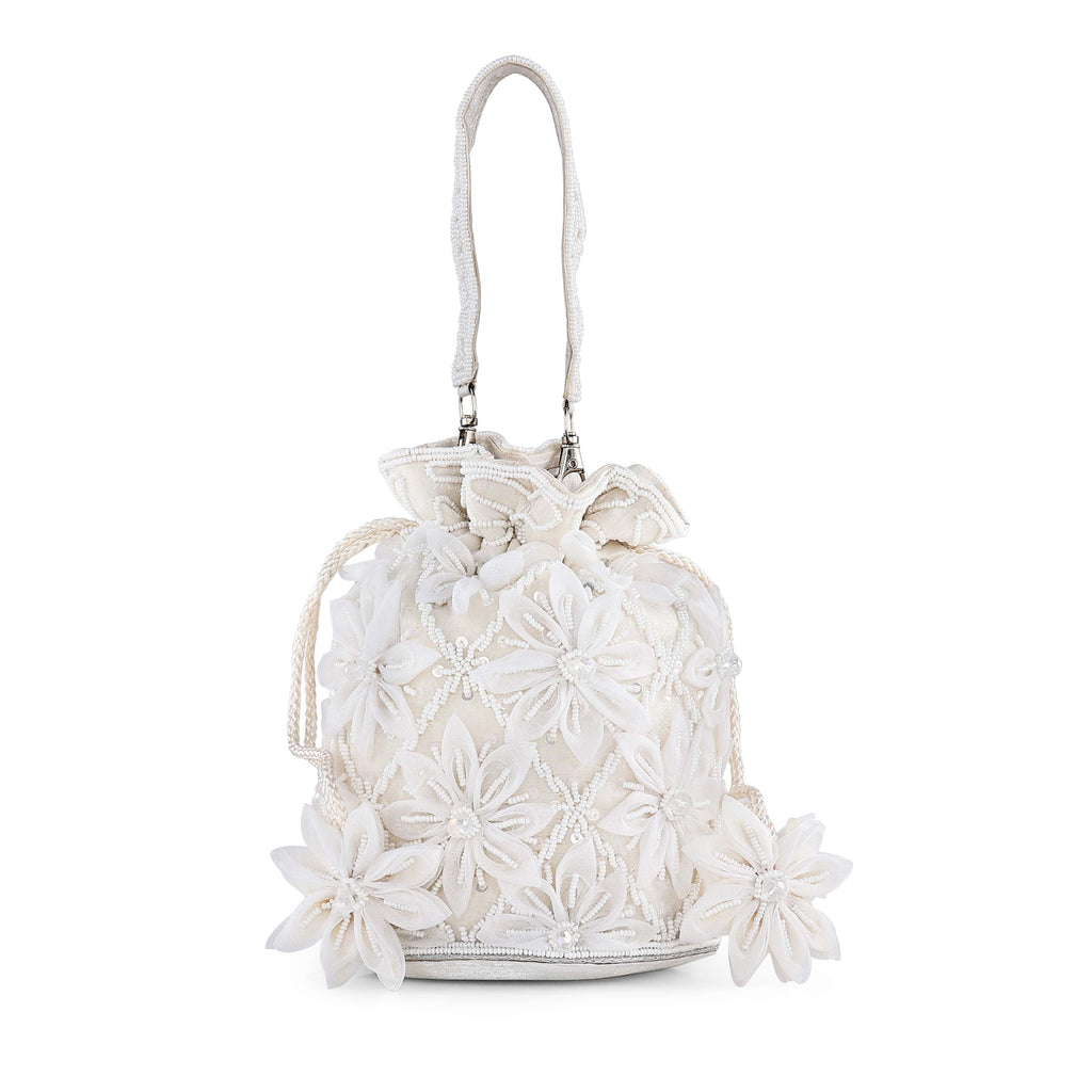 Royale Bloom Potli - White