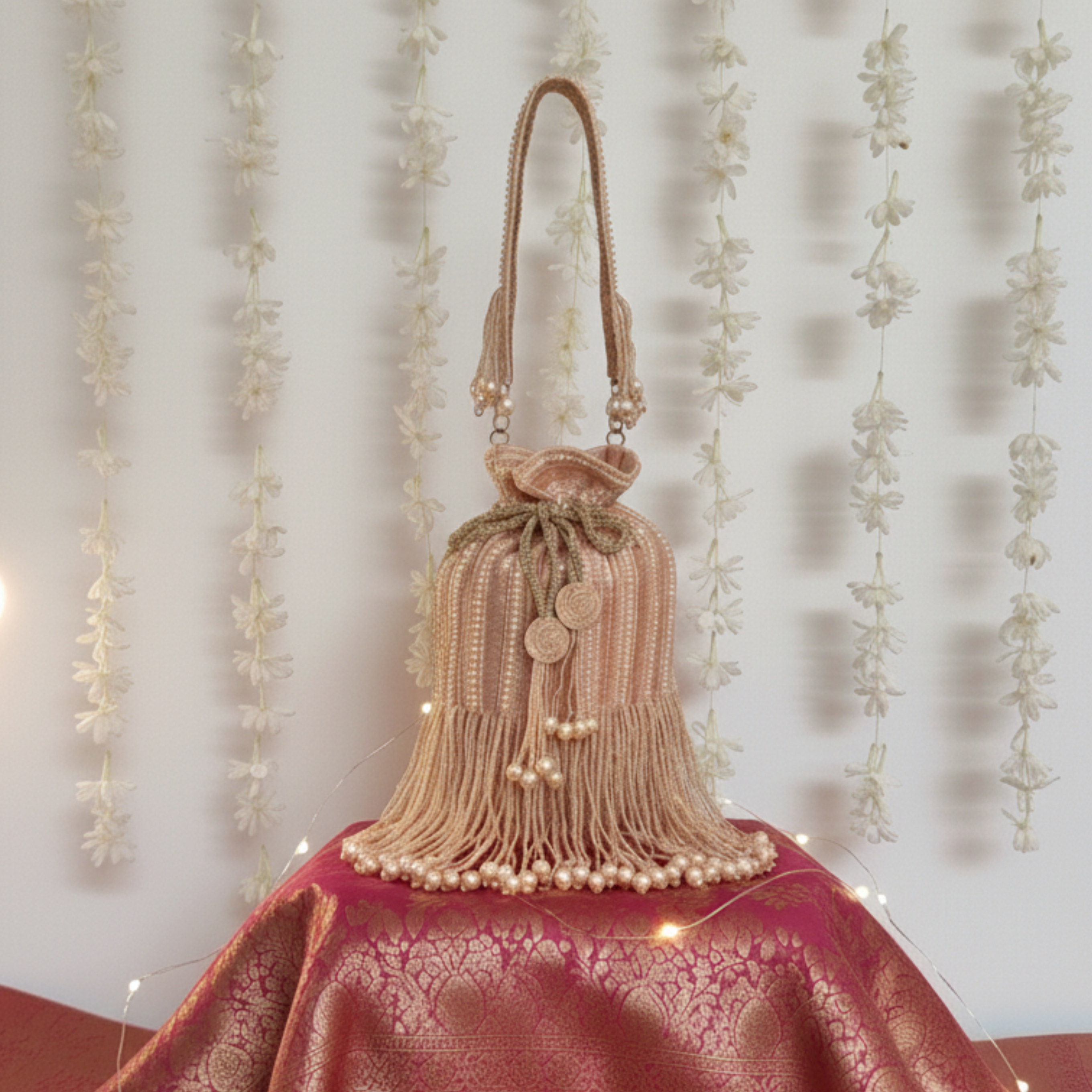 Sajawat Bucket Potli – Rose Gleam