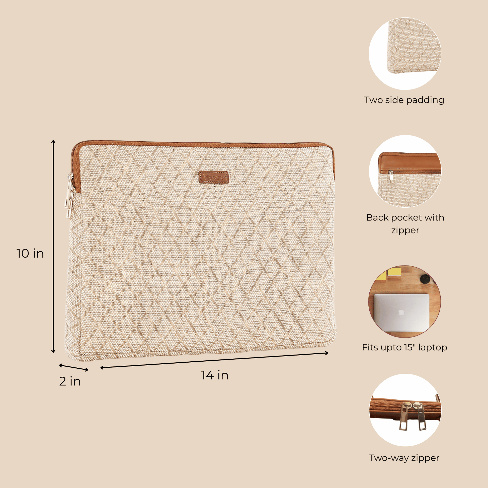 Sandy Whisper Laptop Sleeve - Vivistry