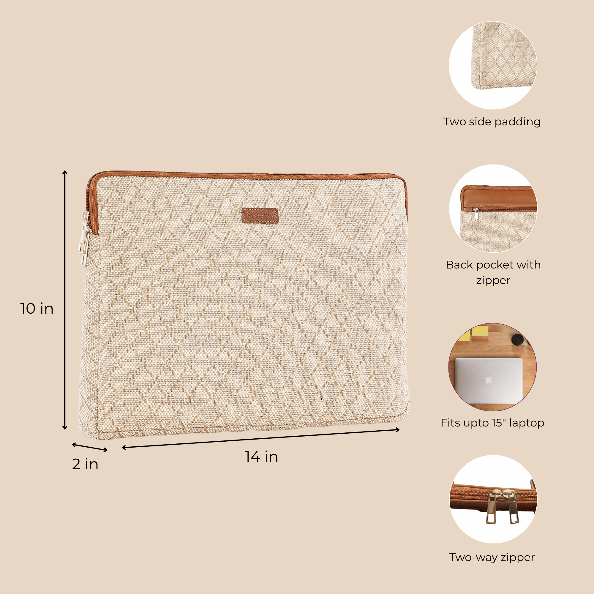 Sandy Whisper Laptop Sleeve - Vivistry