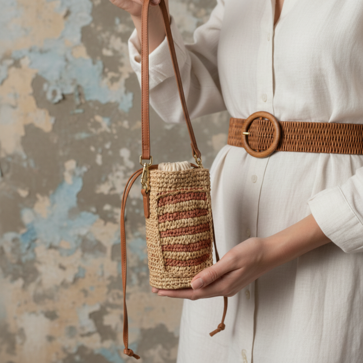 Urban Cross Mini Raffia Sling Bag - Vivistry