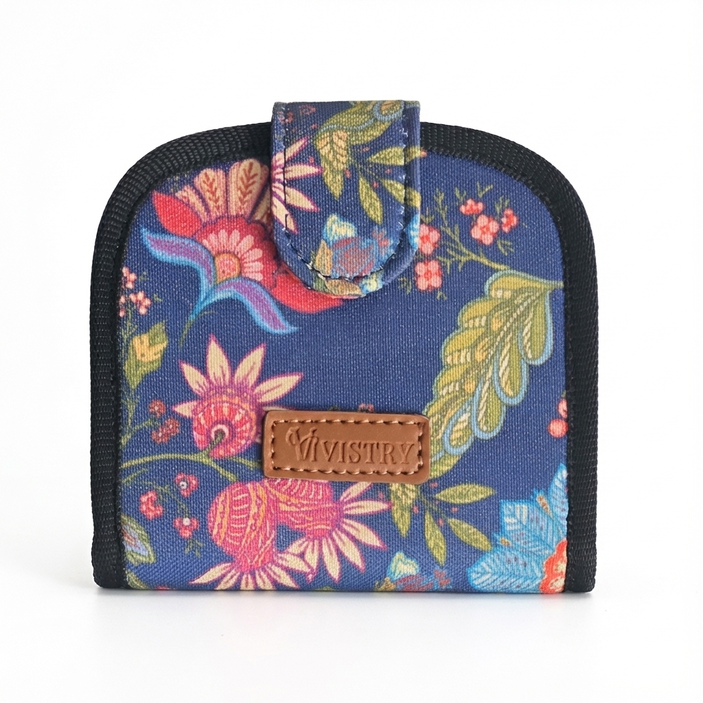 Women Handmade Canvas Compact Foldable Wallet - Vera Bella