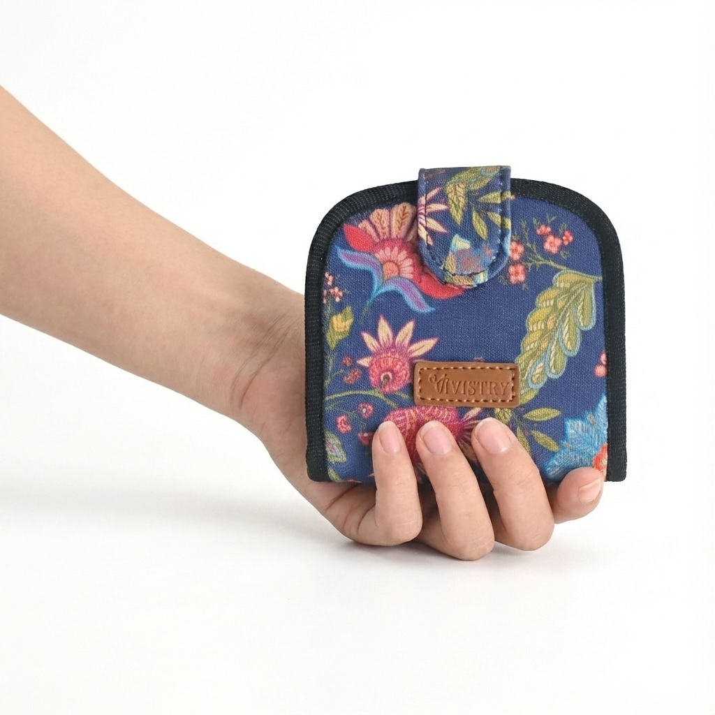 Women Handmade Canvas Compact Foldable Wallet - Vera Bella