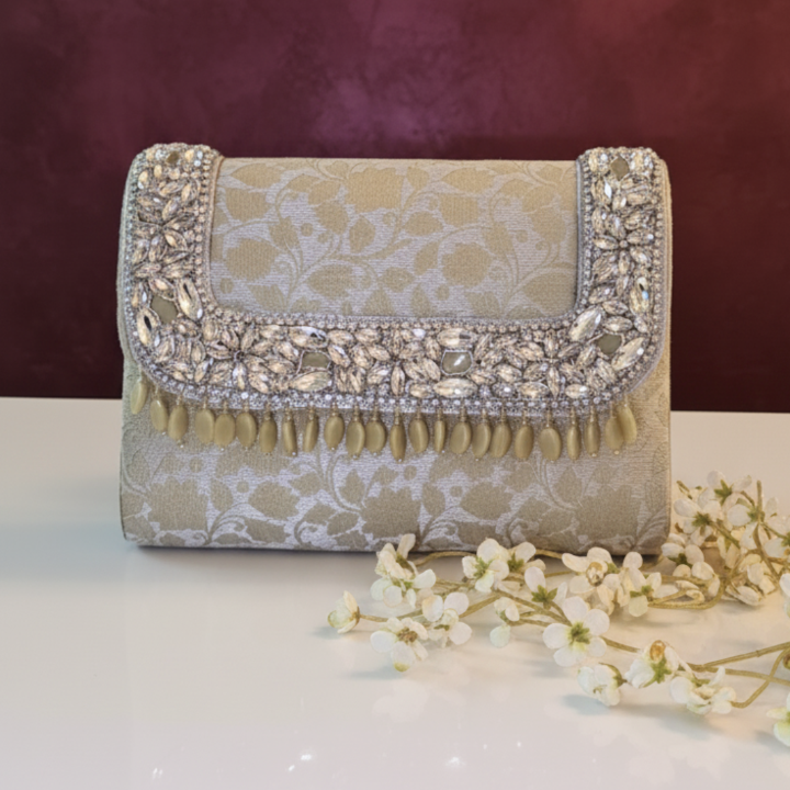 Women Crystal Beaded Clutch & Sling Bag - Vivistry